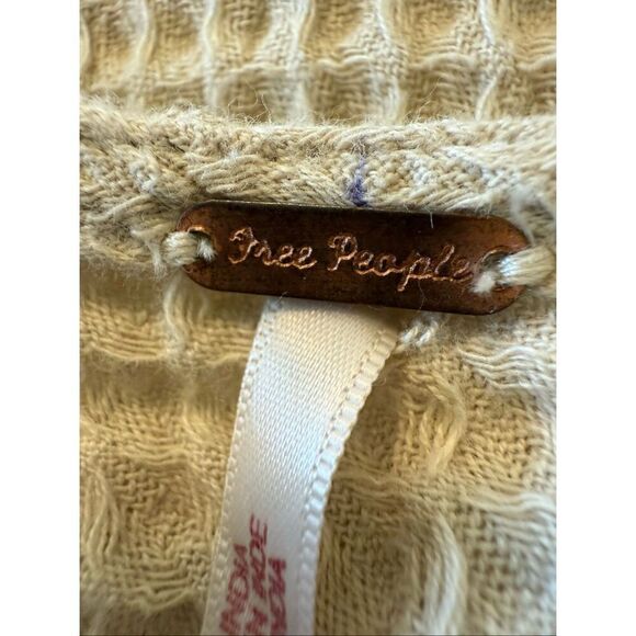 NEW Free People Go-To Ecru Waffle Knit Mini Drs SzM Boho, Cottagecore, Milkmaid - Picture 13 of 16
